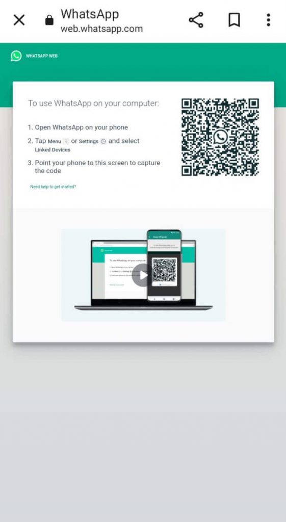 WhatsApp web - QR Code