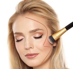Apply your Bronzer in a “3-shape”