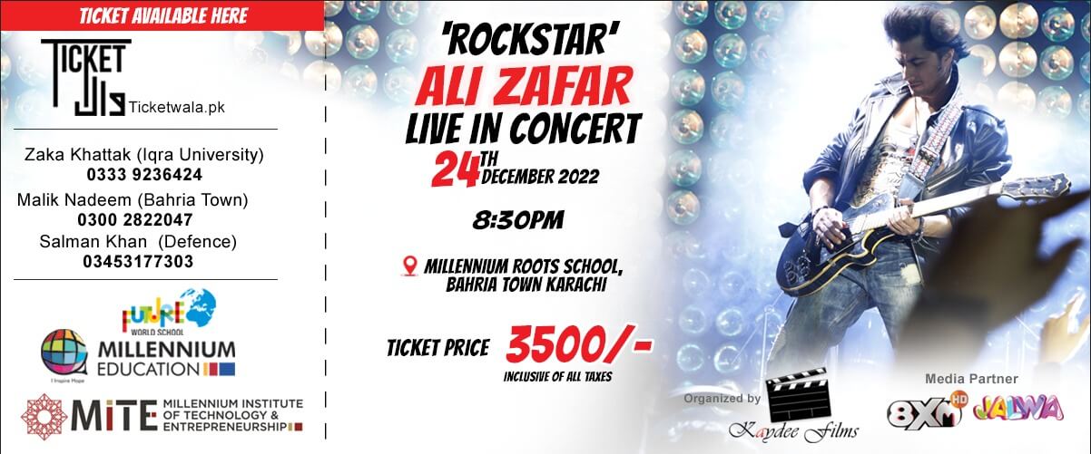 Live Concert of ali zafar in karachi on 24th dec 2022