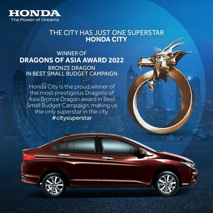 Honda City Won Dragons of Asia Bronze Dragon Award 2022