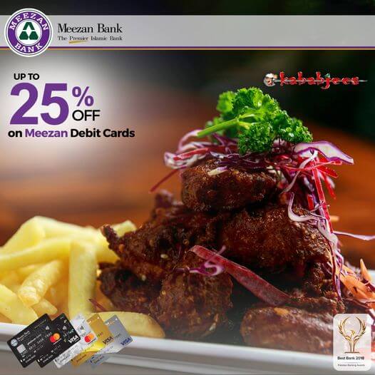 Exclusive Discount for Meezan Bank Card Holders at Kababjees Karachi