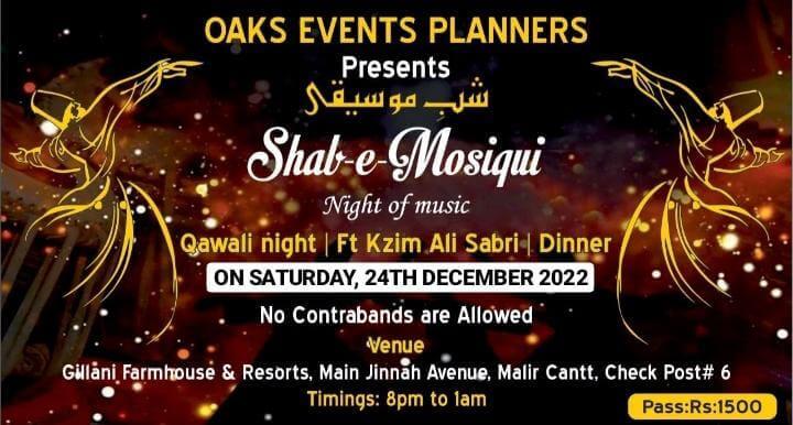 Shab e Mosiqui Karachi – Live Qawwali and Dinner