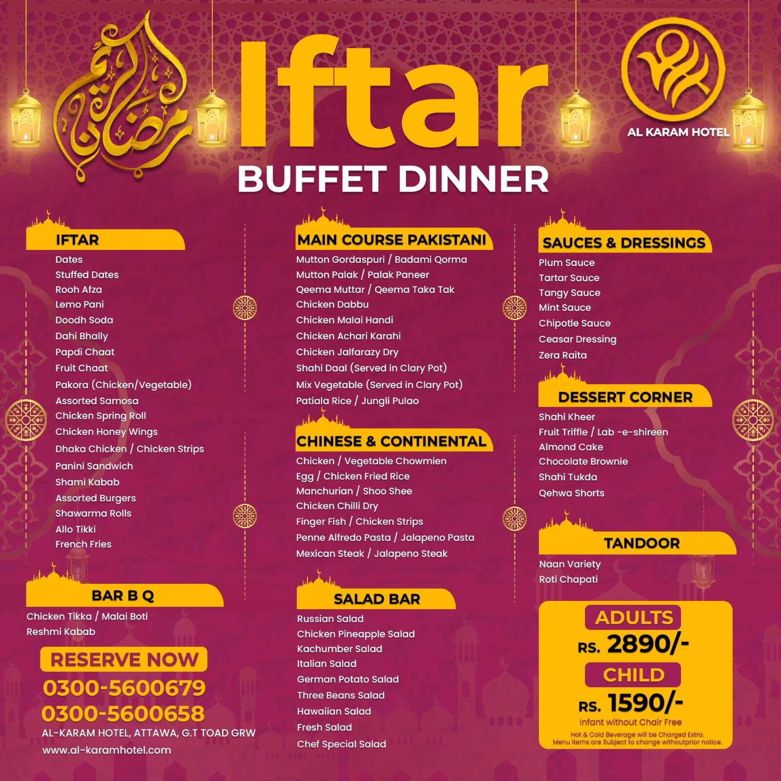 Discover the Best Iftar Buffet in Gujranwala Menu & Prices