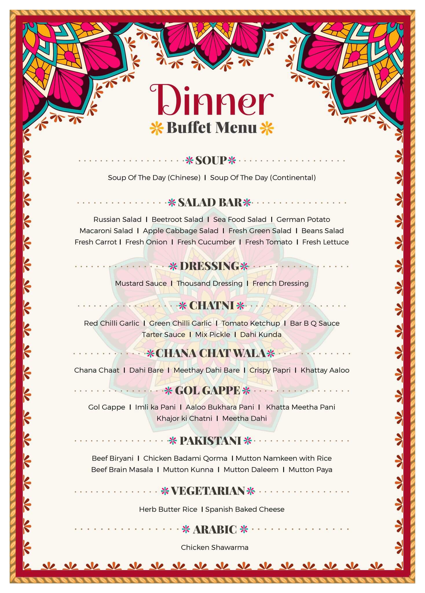 10 Places To Visit for Dinner Buffet in Karachi Price & Menu