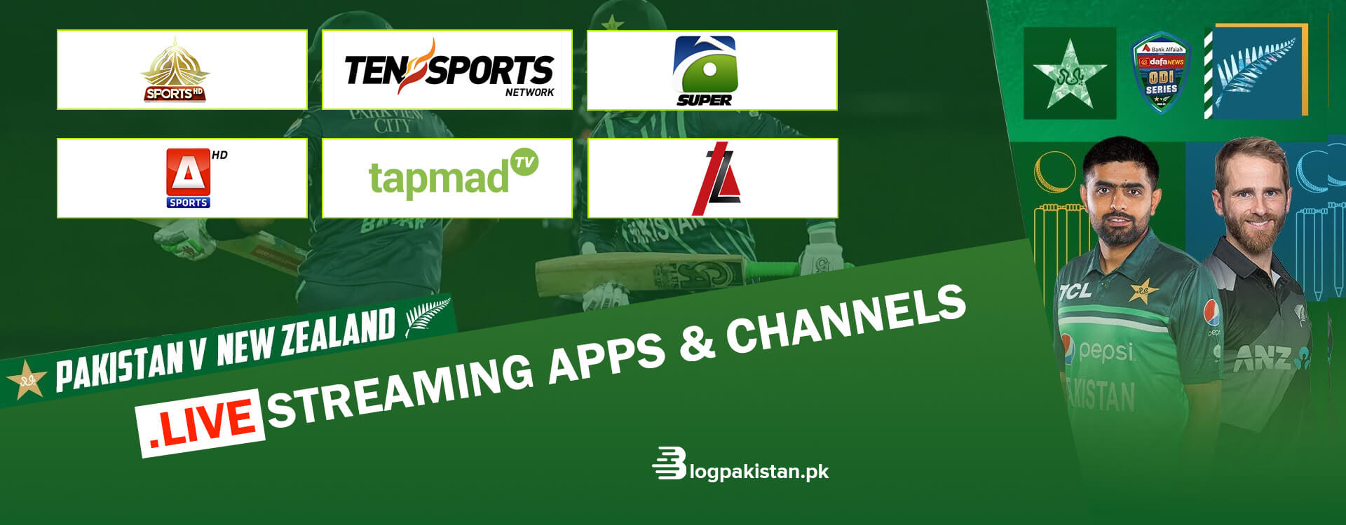 new zealand pakistan live match channel