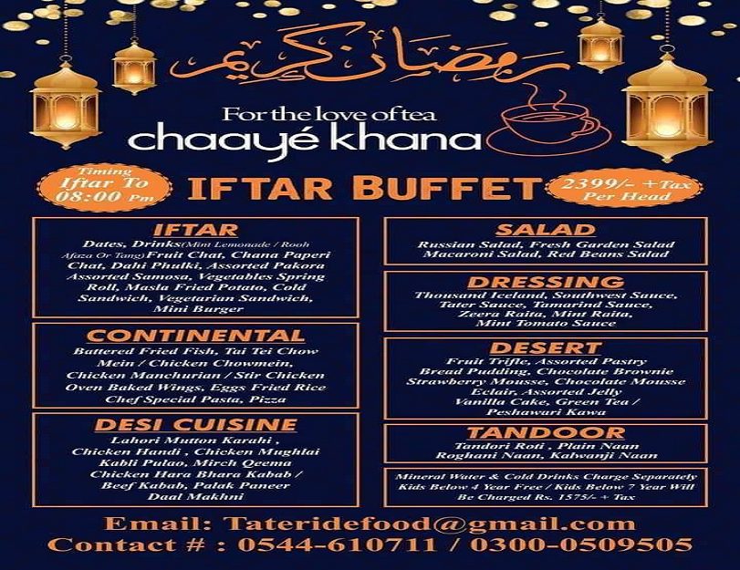 Chaaye Khana Jhelum iftar buffet