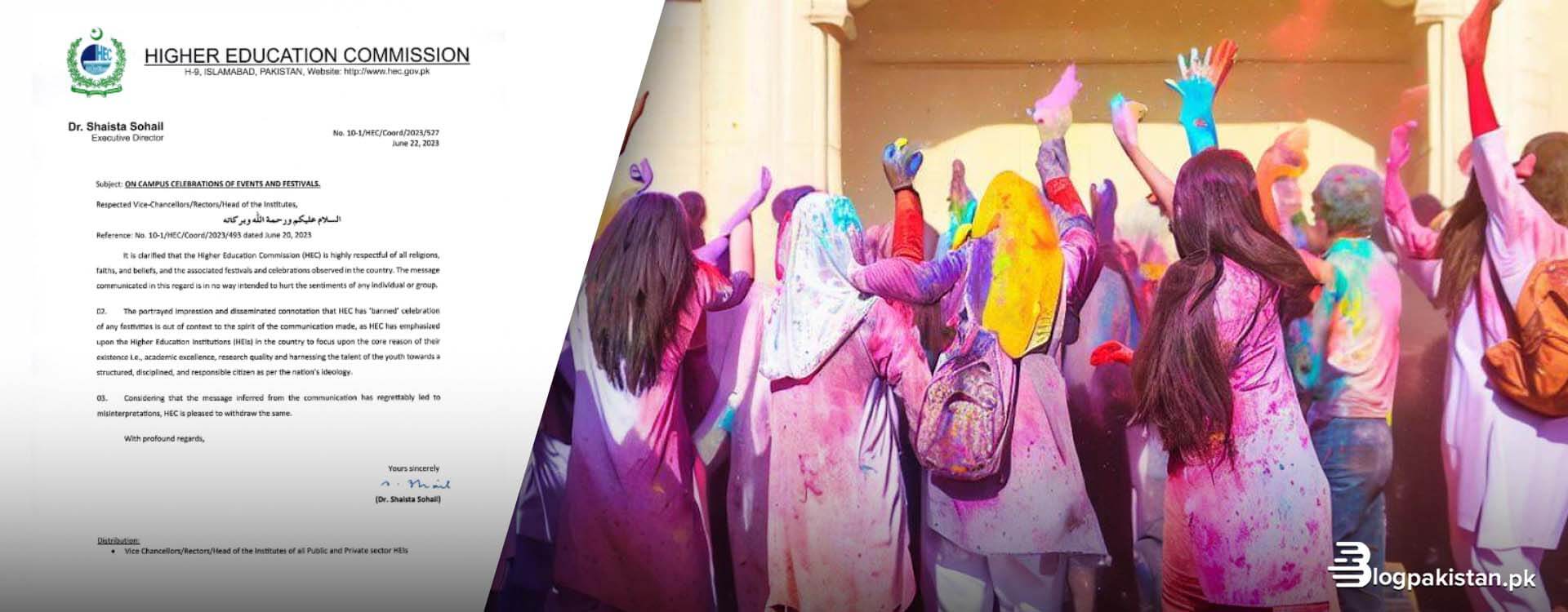 HEC Withdraws Decision to Ban Holi & Other Events After Severe Backlash