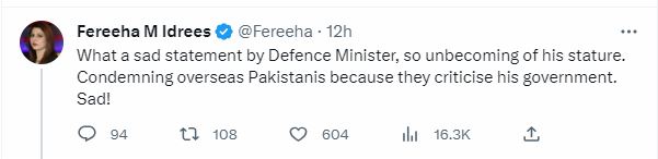 khawaja asif receives criticism for his remarks on on overseas Pakistanis