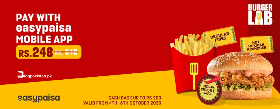 Get Rs 200 Cash Back on BurgerLab Through EasyPaisa App