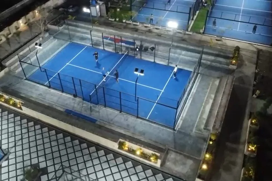 Friends enjoying a match at the Best Padel Court in Lahore