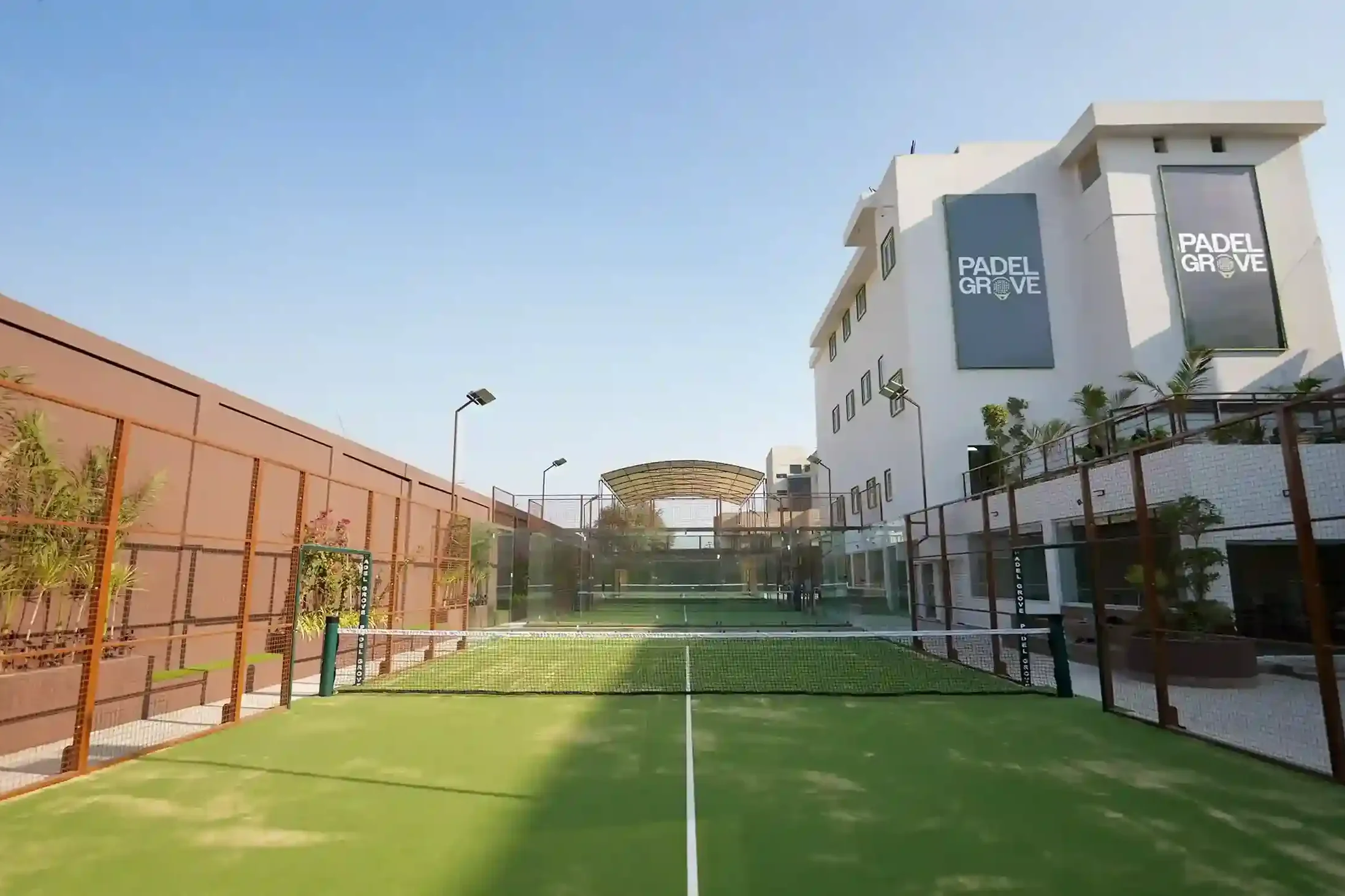 Well-maintained padel court with artificial turf in Karachi