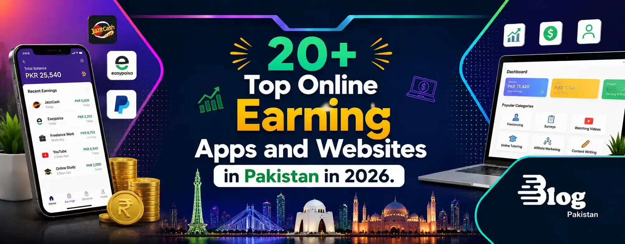 see details of 21 Best Online Earning Apps and Websites in Pakistan